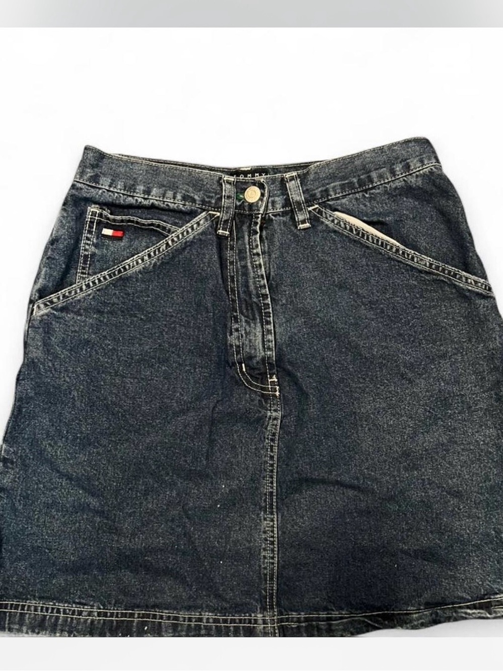Vintage Tommy Hilfiger Black Wash Denim Skirt